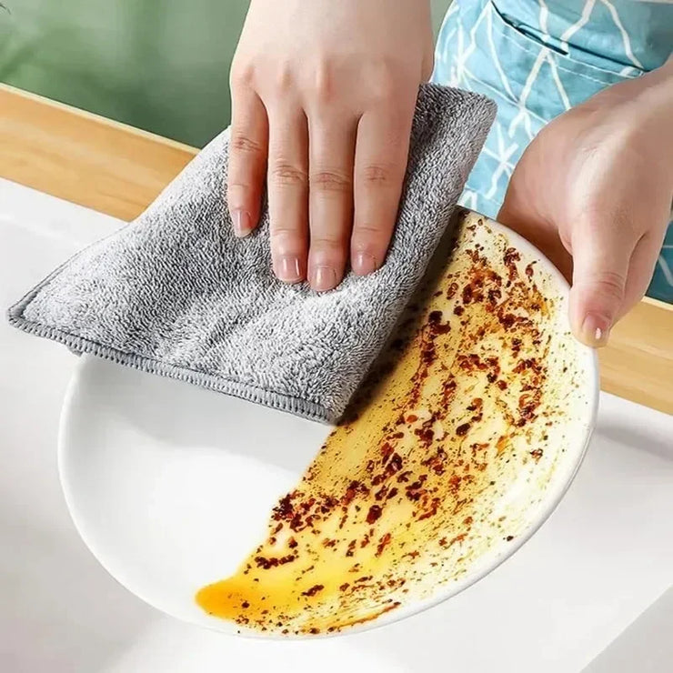 Bamboo Charcoal Dishcloth Reusable Absorbent Car Window Cleaning Cloths Non-stick Oil Microfiber Towel Home Washing Dishes Rag
