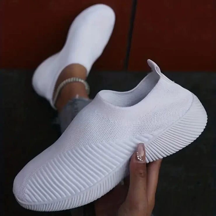 YRZL Womens Shoes Knitting Sock Sneakers Women Flat Shoes Casual Breathable Comfortable Slip on Flats Walking Shoes for Women