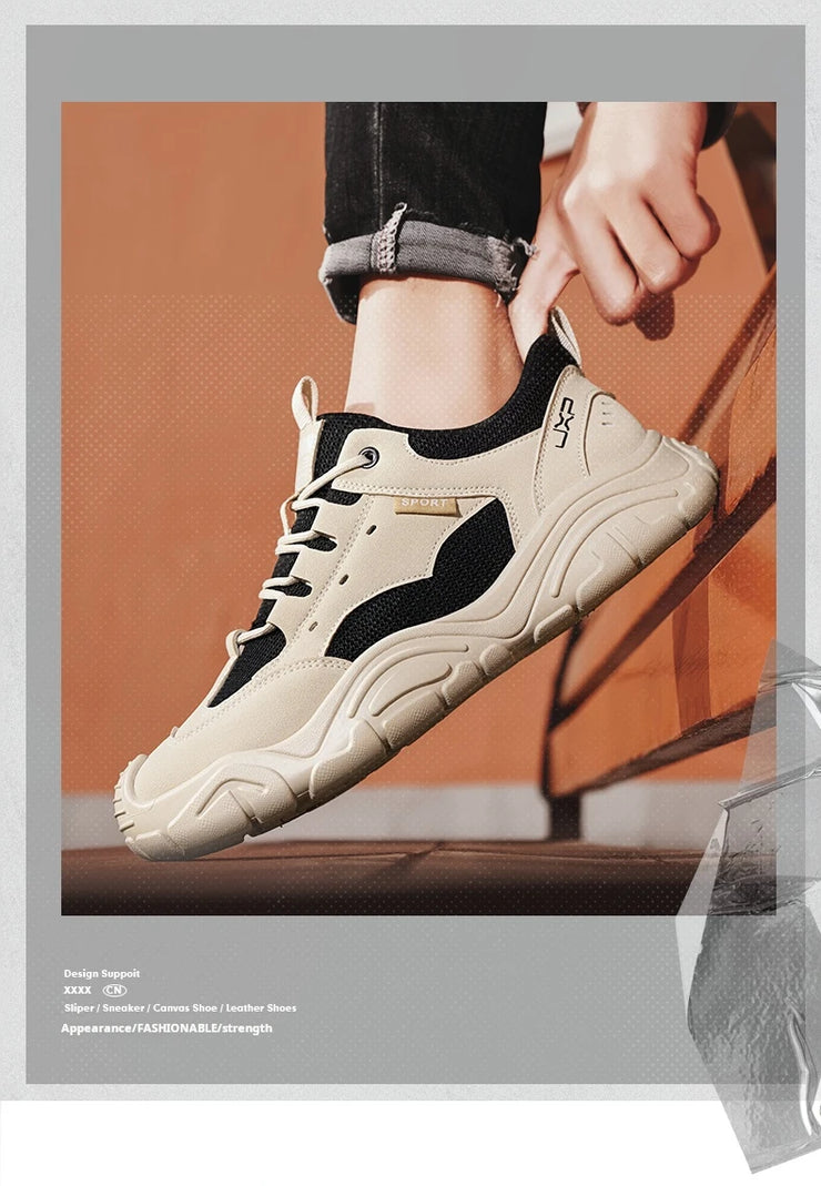 Sneakers for Men Fashion Lace Up Platform Shoe White Breathable Comfortable Male Sport Running Shoes Zapatillas 2025