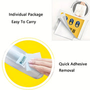 Disposable adhesive removal wipes - portable residue free cleaner suitable for kitchen, bathroom, living room, and car surfaces