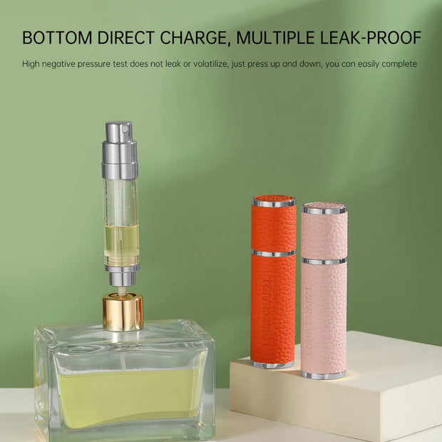 Louischanzl Perfume Atomizer Bottle magnet  Portable leather Sprayer for Boarding Tight Sealing Travel Perfume Spray gift 5ml