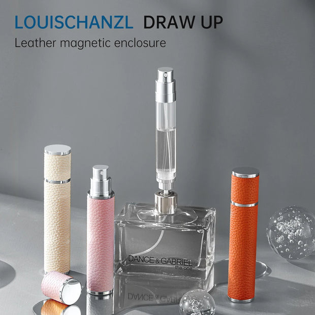 Louischanzl 10ml magnet Perfume Atomizer Bottle Portable leather Sprayer for Boarding Tight Sealing Travel Perfume Spray gift