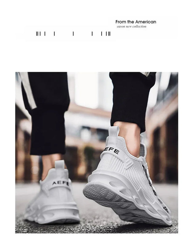 2025 New Men's Sneakers Mesh Breathable Running Shoes Fashion Outdoor Lace Up Sport Casual Shoes Lightweight Comfortable