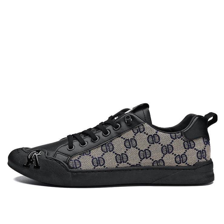 Luxury Black Men's Canvas Sneakers Designer Flat Vulcanized Shoes Men Low Top Casual Skateboard Shoes For Men Fashion Sneakers