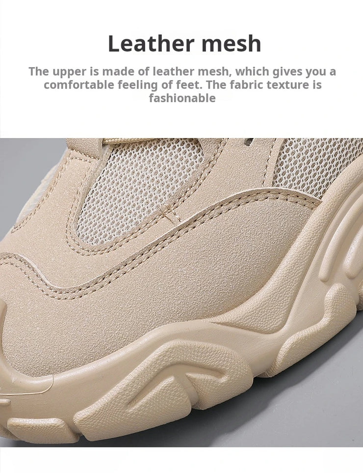Sneakers for Men Fashion Lace Up Platform Shoe White Breathable Comfortable Male Sport Running Shoes Zapatillas 2025