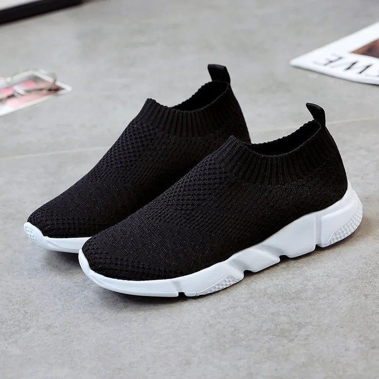 Women Shoes Knitting Sock Sneakers Women Lightweight Casual Slip On Flat Laides Shoes Woman Plus Size Loafers Walking Famela