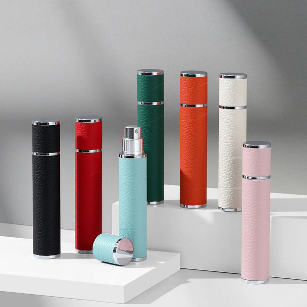 Louischanzl 10ml magnet Perfume Atomizer Bottle Portable leather Sprayer for Boarding Tight Sealing Travel Perfume Spray gift