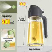 500ml Glass oil spray kitchen Spray Oil Sprayer Bottle Spray Oil Dispenser Oils Jar Cruet BBQ Baking Roasting Picnic Tool