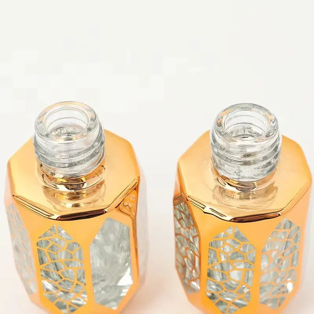 Travel 6ml Mini Spray Bottle Luxury Gold Plating Glass Perfume Portable Refillable Bottles Transparent Alcohol Mist Atomizer