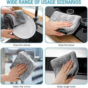 Bamboo Charcoal Dishcloth Reusable Absorbent Car Window Cleaning Cloths Non-stick Oil Microfiber Towel Home Washing Dishes Rag