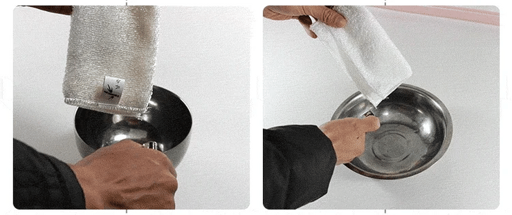 1/5PCS Natural Bamboo Fiber Thickened Cleaning Cloth White Dish Towel Kitchen Scouring Pad Easy To Clean Bathroom Rags Dishcloth