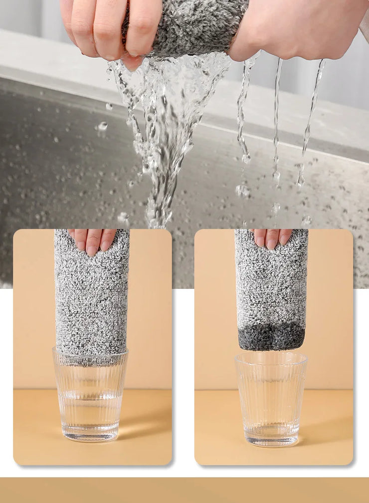 Bamboo Charcoal Fiber Cleaning Cloth Rags Water Absorption Non-Stick Oil Washing Kitchen Towel Household Cleaning Wiping Tools