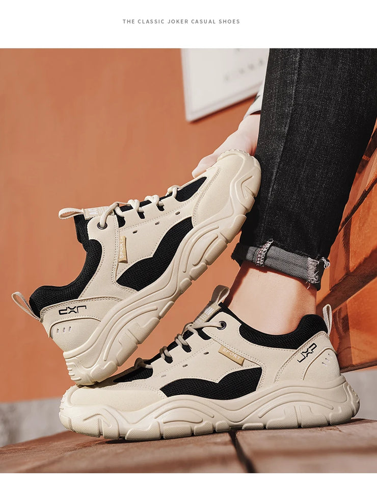 Sneakers for Men Fashion Lace Up Platform Shoe White Breathable Comfortable Male Sport Running Shoes Zapatillas 2025