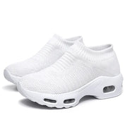 Women Sneakers 2020 Spring Flat Shoes Slip on Platform Sneakers for Women Black Breathable Mesh Sock Sneakers Shoes