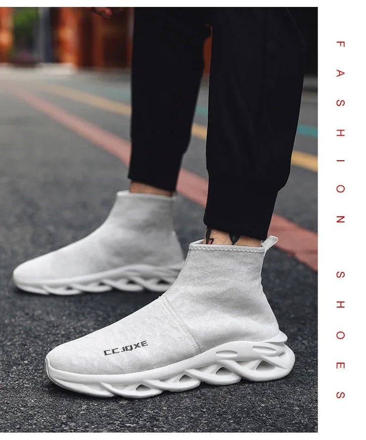 Socks Shoes for Men Black Sneakers Light Breathable Women Runing Shoes Outdoor Platform High Top Men Shoes New Unisex Sport Shoe