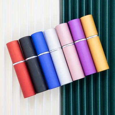 7PCS 5ML Aluminum Perfume Bottle Refillable Travel Perfume Atomizer Mini Glass Spray Bottle