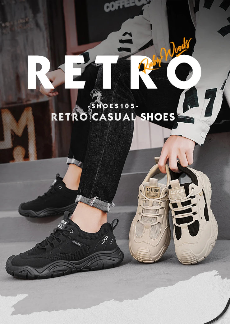Sneakers for Men Fashion Lace Up Platform Shoe White Breathable Comfortable Male Sport Running Shoes Zapatillas 2025