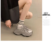 Chunky Platform Sneakers for Women Spring Fashion Thick Sole Vulcanized Shoes Woman Non Slip Mesh Breathable Casual Sports Shoes