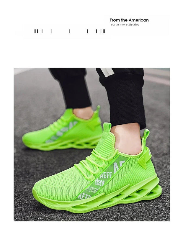 2025 New Men's Sneakers Mesh Breathable Running Shoes Fashion Outdoor Lace Up Sport Casual Shoes Lightweight Comfortable