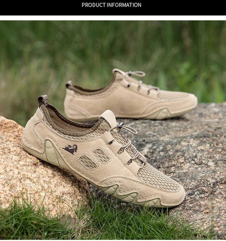 Men Fashion Sneakers Mesh Casual Shoes Lether Lac-up Mens Summer Lightweight Vulcanize Shoes Walking Sneakers Zapatillas Hombre