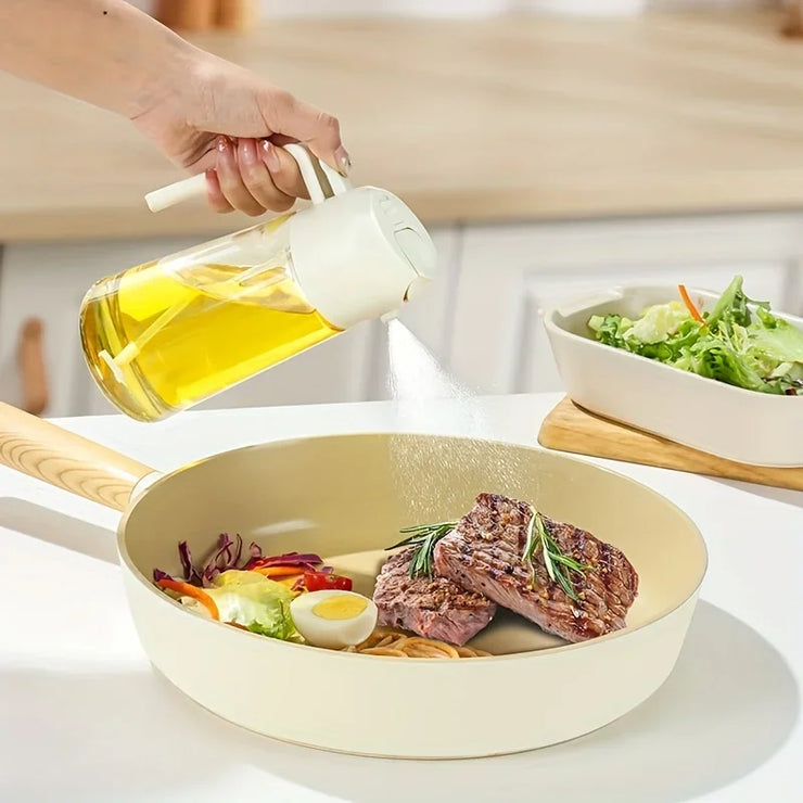 Dual purpose kitchen oil spray can leakproof oil can glass spray bottle kitchen household Plastic or glass bottle body