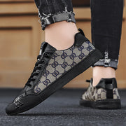 Luxury Black Men's Canvas Sneakers Designer Flat Vulcanized Shoes Men Low Top Casual Skateboard Shoes For Men Fashion Sneakers