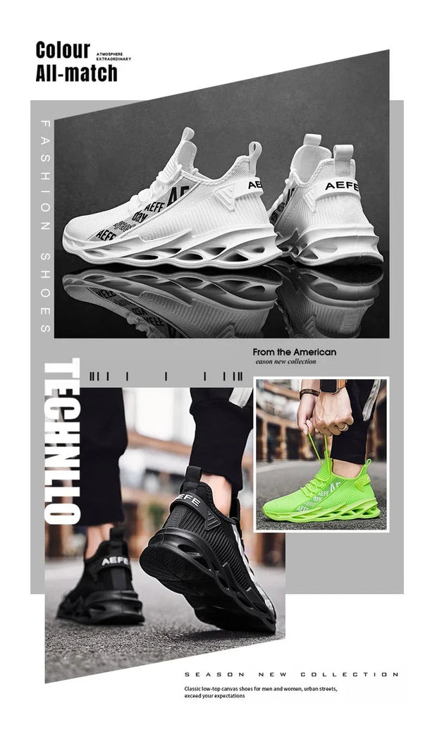 2025 New Men's Sneakers Mesh Breathable Running Shoes Fashion Outdoor Lace Up Sport Casual Shoes Lightweight Comfortable