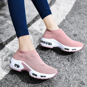 Women Sneakers 2020 Spring Flat Shoes Slip on Platform Sneakers for Women Black Breathable Mesh Sock Sneakers Shoes