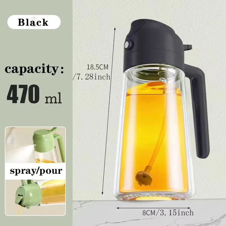 Dual purpose kitchen oil spray can leakproof oil can glass spray bottle kitchen household Plastic or glass bottle body