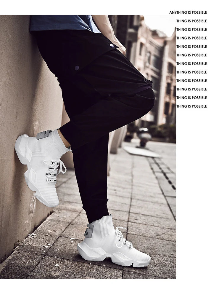 2025 New In Men's Retro Sock Sneakers High Top Chunky Men Shoes Breathable Thick Bottom Casual Shoes Zapatos De Hombre