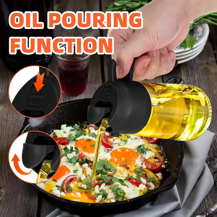 500ml Glass oil spray kitchen Spray Oil Sprayer Bottle Spray Oil Dispenser Oils Jar Cruet BBQ Baking Roasting Picnic Tool