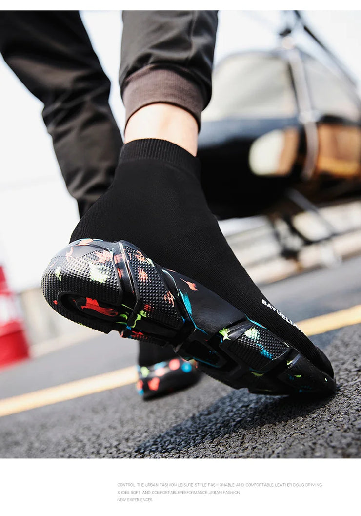 High-top Sock Sneakers Men Large Size 47 Women Sock Shoes Comfortable Breathable Casual Sport Shoes Lightweight Sneakers Male
