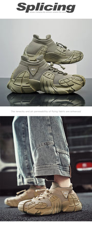 Men Trendy Octopus Sports Shoes Men Mesh Breathable Jogging Shoes Oversize Walking Shoes Male Footwear Mid-top Sock Sneakers
