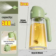 500ml Glass oil spray kitchen Spray Oil Sprayer Bottle Spray Oil Dispenser Oils Jar Cruet BBQ Baking Roasting Picnic Tool