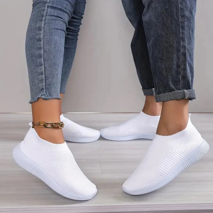 YRZL Womens Shoes Knitting Sock Sneakers Women Flat Shoes Casual Breathable Comfortable Slip on Flats Walking Shoes for Women