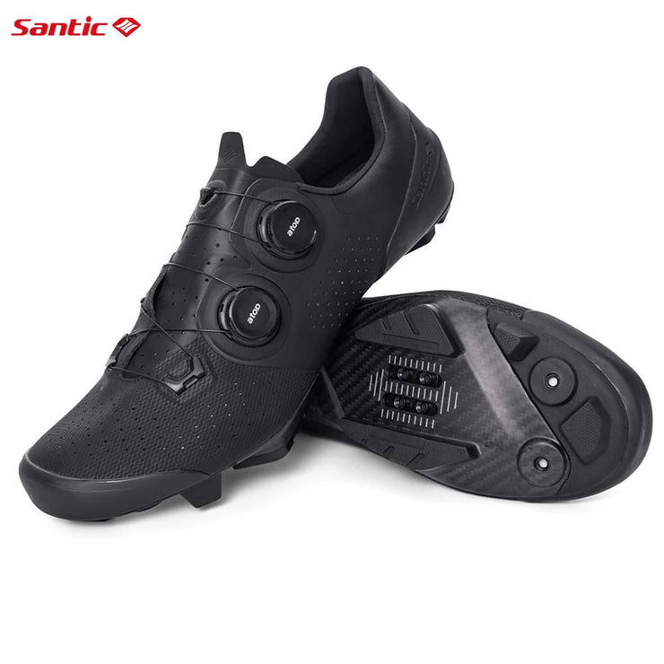 Santic Cycling Mountain Lock Shoes Outdoor Riding Sport MTB Bike Indoor Biking Carbon Fiber Sole Sneakers Comfortable Breathable