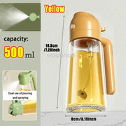 500ml Glass oil spray kitchen Spray Oil Sprayer Bottle Spray Oil Dispenser Oils Jar Cruet BBQ Baking Roasting Picnic Tool