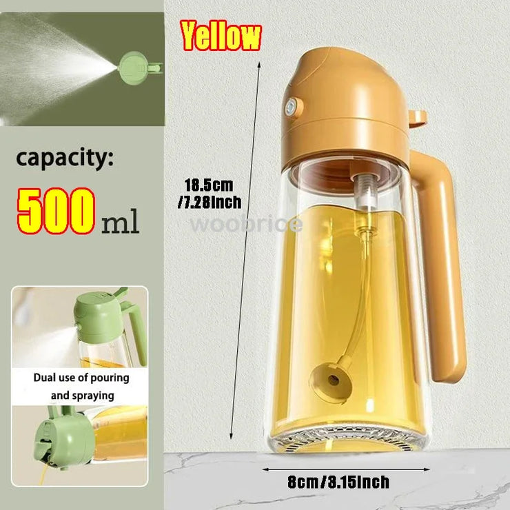 500ml Glass oil spray kitchen Spray Oil Sprayer Bottle Spray Oil Dispenser Oils Jar Cruet BBQ Baking Roasting Picnic Tool