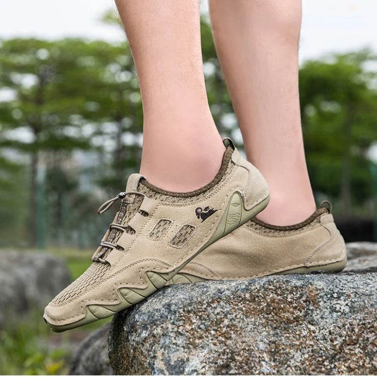 Men Fashion Sneakers Mesh Casual Shoes Lether Lac-up Mens Summer Lightweight Vulcanize Shoes Walking Sneakers Zapatillas Hombre