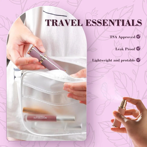 Perfume Travel Refillable Bottle 5ml Perfume Atomizer Bottle Portable Size Sprayer Bottle Luxurious Pocket Perfume Dispenser