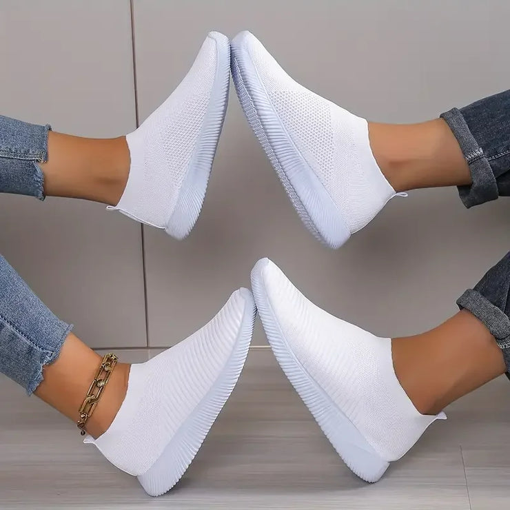 YRZL Womens Shoes Knitting Sock Sneakers Women Flat Shoes Casual Breathable Comfortable Slip on Flats Walking Shoes for Women