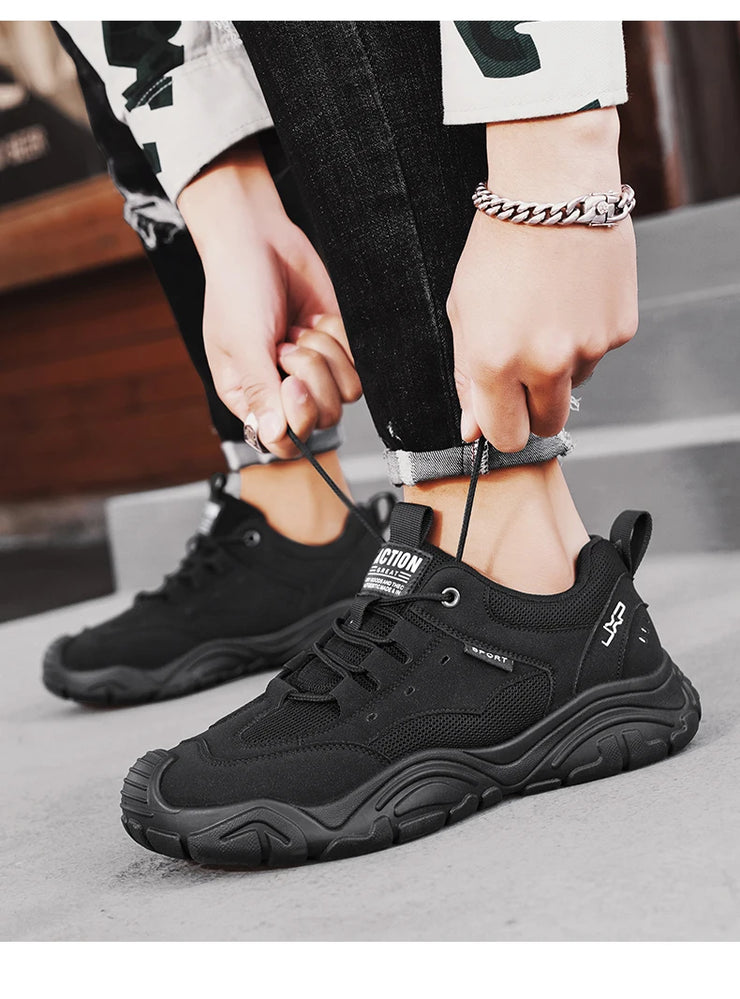 Sneakers for Men Fashion Lace Up Platform Shoe White Breathable Comfortable Male Sport Running Shoes Zapatillas 2025