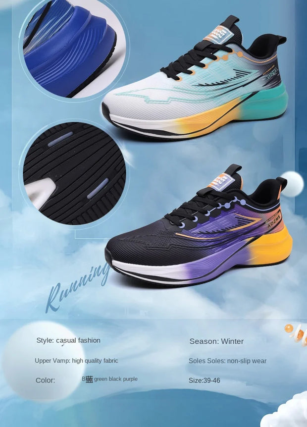 Men's Shoes Mesh Shoes Men's Lightweight Soft-Soled Running Shoes Spring and Summer Breathable Trendy Shoes Casual Non-Slip Spor