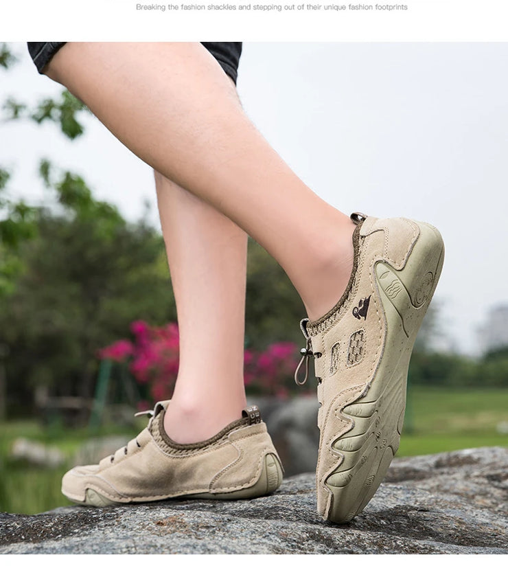 Men Fashion Sneakers Mesh Casual Shoes Lether Lac-up Mens Summer Lightweight Vulcanize Shoes Walking Sneakers Zapatillas Hombre