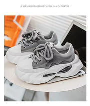 Chunky Sneakers Men Designer Soft Sole Sport Shoes Fashion Casual Microfiber Leather Upper Height Increased Platform White Shoes