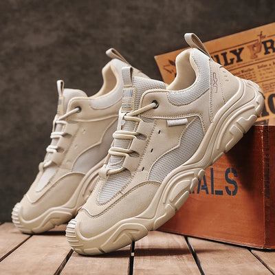 Sneakers for Men Fashion Lace Up Platform Shoe White Breathable Comfortable Male Sport Running Shoes Zapatillas 2025