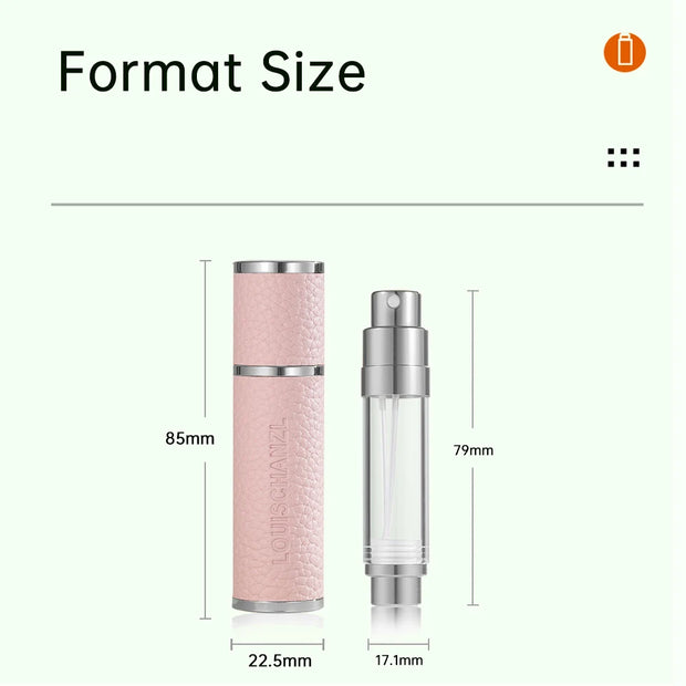 Louischanzl Perfume Atomizer Bottle magnet  Portable leather Sprayer for Boarding Tight Sealing Travel Perfume Spray gift 5ml