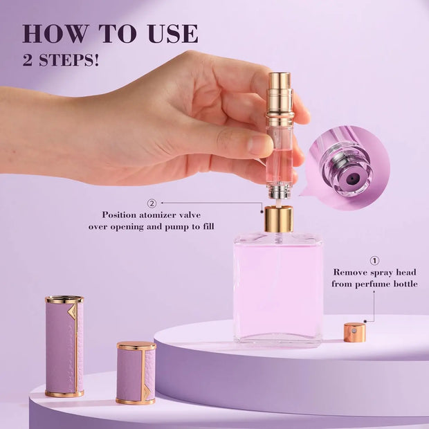 Perfume Travel Refillable Bottle 5ml Perfume Atomizer Bottle Portable Size Sprayer Bottle Luxurious Pocket Perfume Dispenser