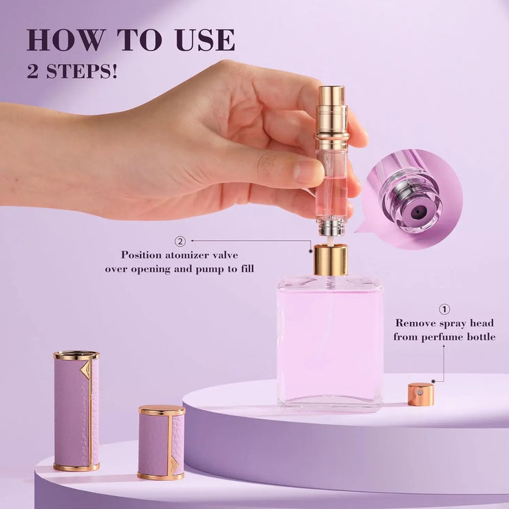 Perfume Travel Refillable Bottle 5ml Perfume Atomizer Bottle Portable Size Sprayer Bottle Luxurious Pocket Perfume Dispenser