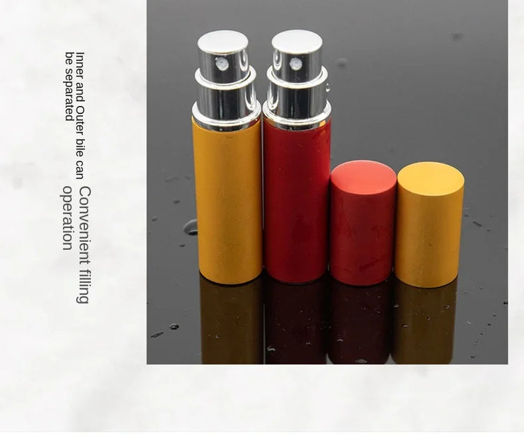 7PCS 5ML Aluminum Perfume Bottle Refillable Travel Perfume Atomizer Mini Glass Spray Bottle